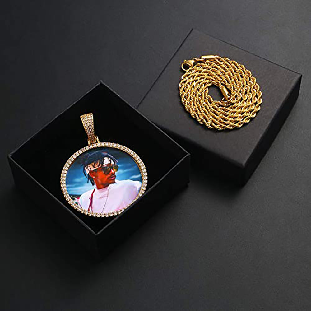 Moissanite Iced out custom picture pendant necklace