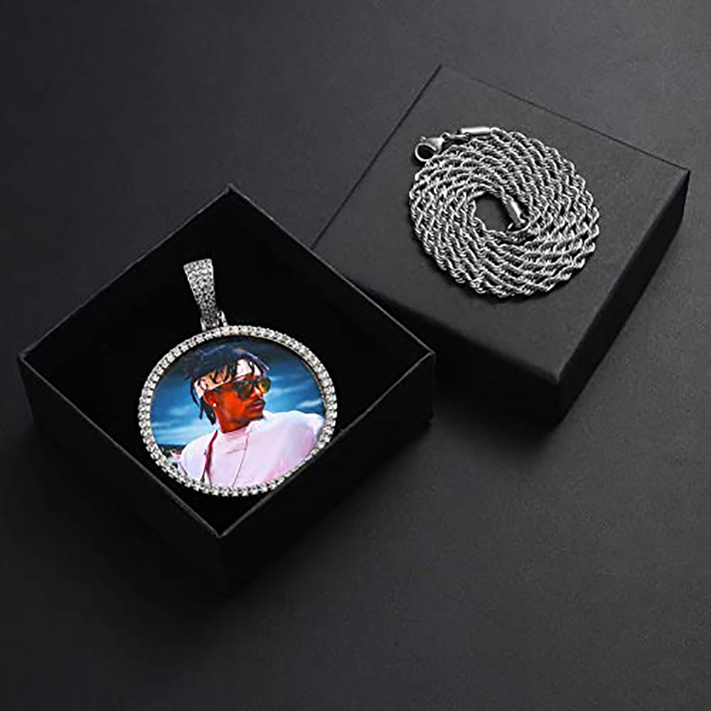 Moissanite Iced out custom picture pendant necklace