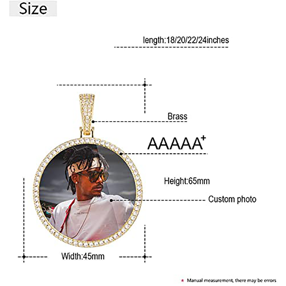 Moissanite Iced out custom picture pendant necklace