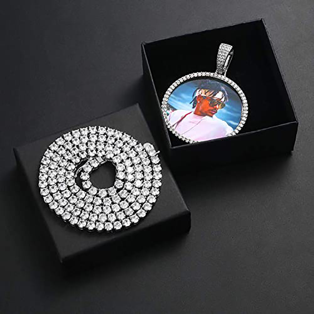 Moissanite Iced out custom picture pendant necklace