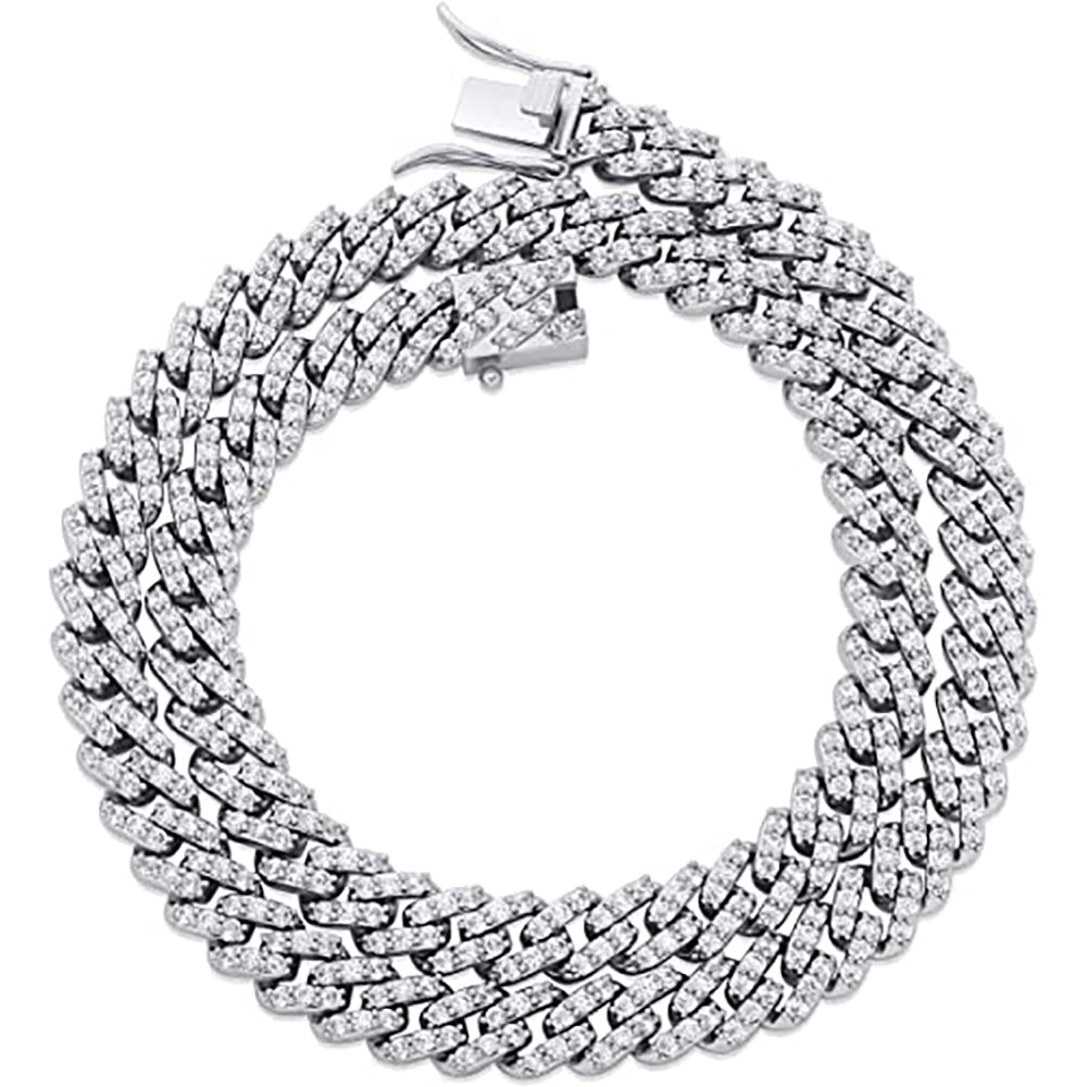 Moissanite 8mm Iced Out Cuban Link Chain For Women