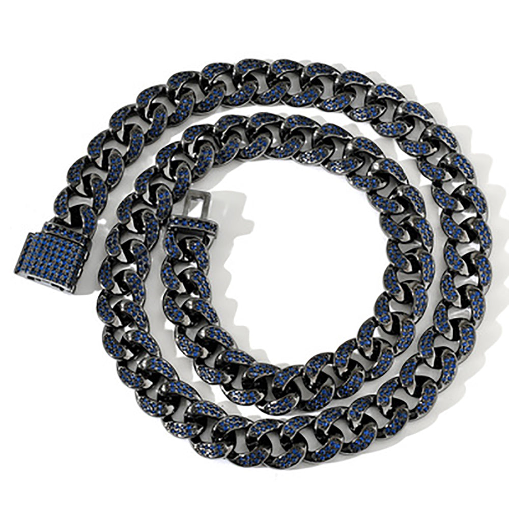 Moissanite Iced Out Black Cuban Link Chain