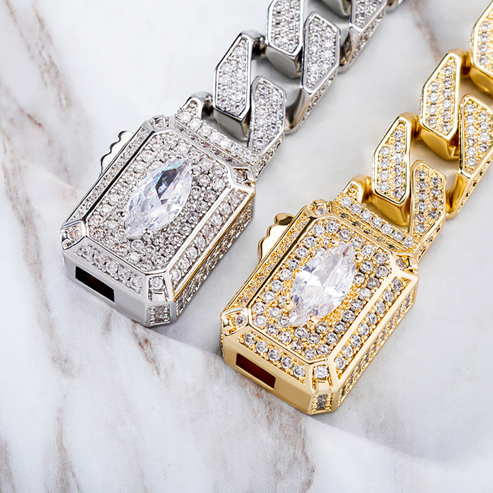 Moissanite 12mm Iced Out Cuban Link Chain