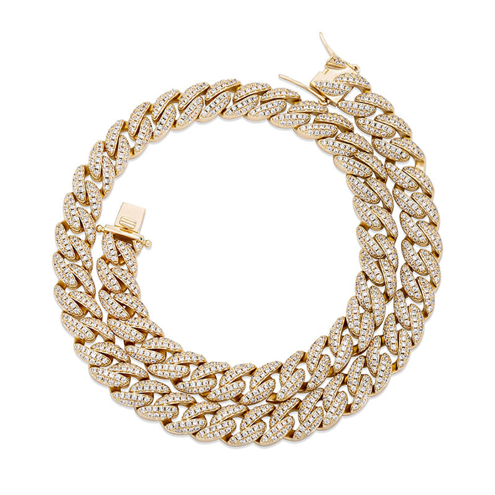 Moissanite 9mm Iced Out Cuban Link Chain