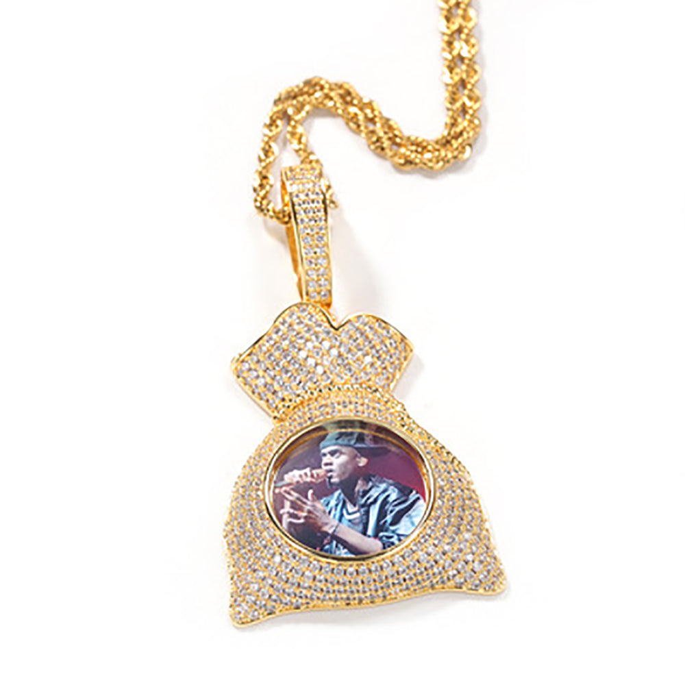 Iced out custom picture pendant necklace