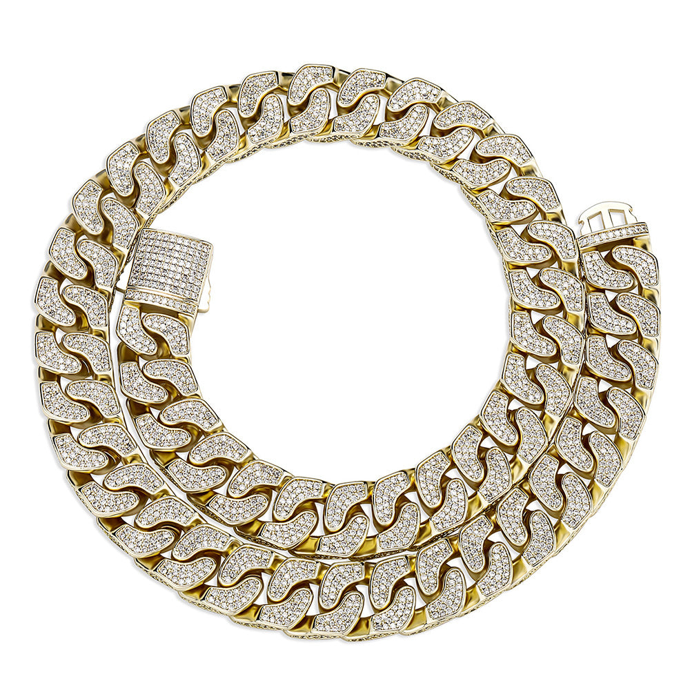 Moissanite 14mm Iced Out Cuban Link Chain For Men