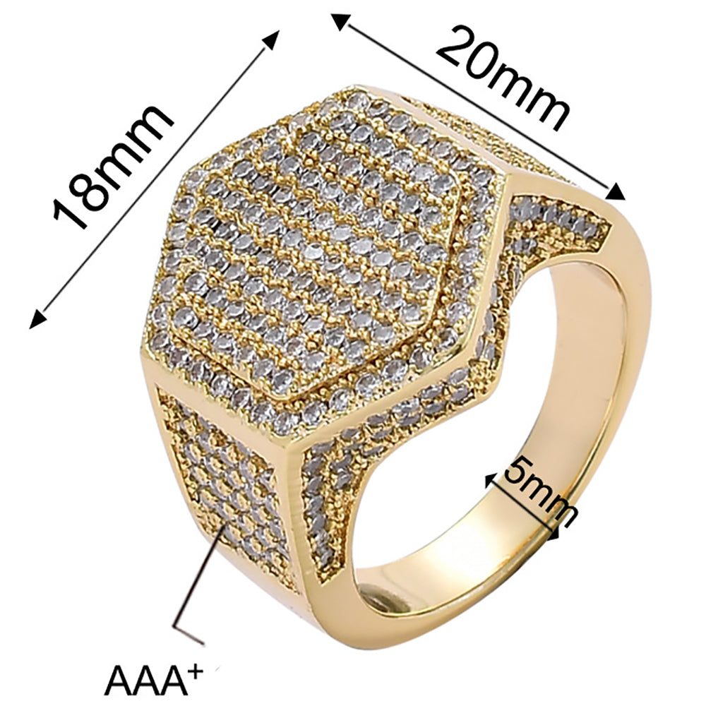 Moissanite Iced Out Hip Hop Ring