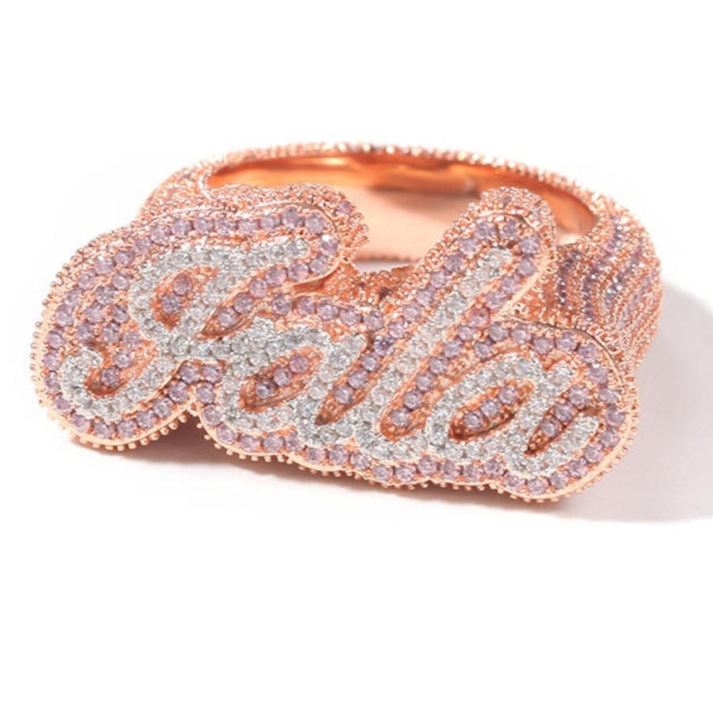 Moissanite Custom Letter Iced Out Ring