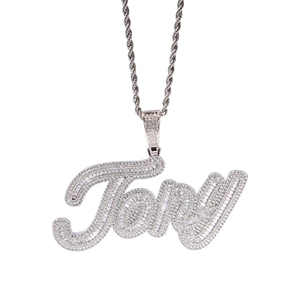 Moissanite Iced out custom name necklace