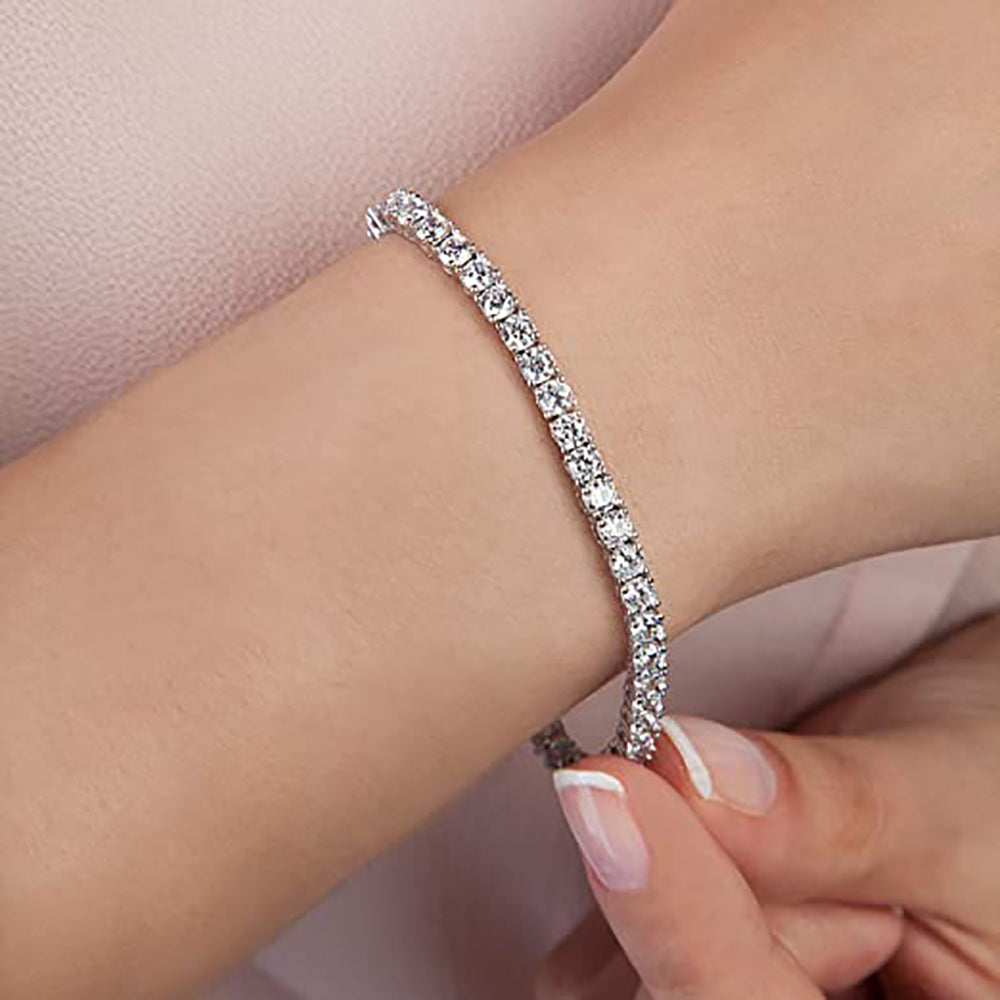 Moissanite Iced out 4mm Tennis Bracelet Size 6.5-7.5 Inch