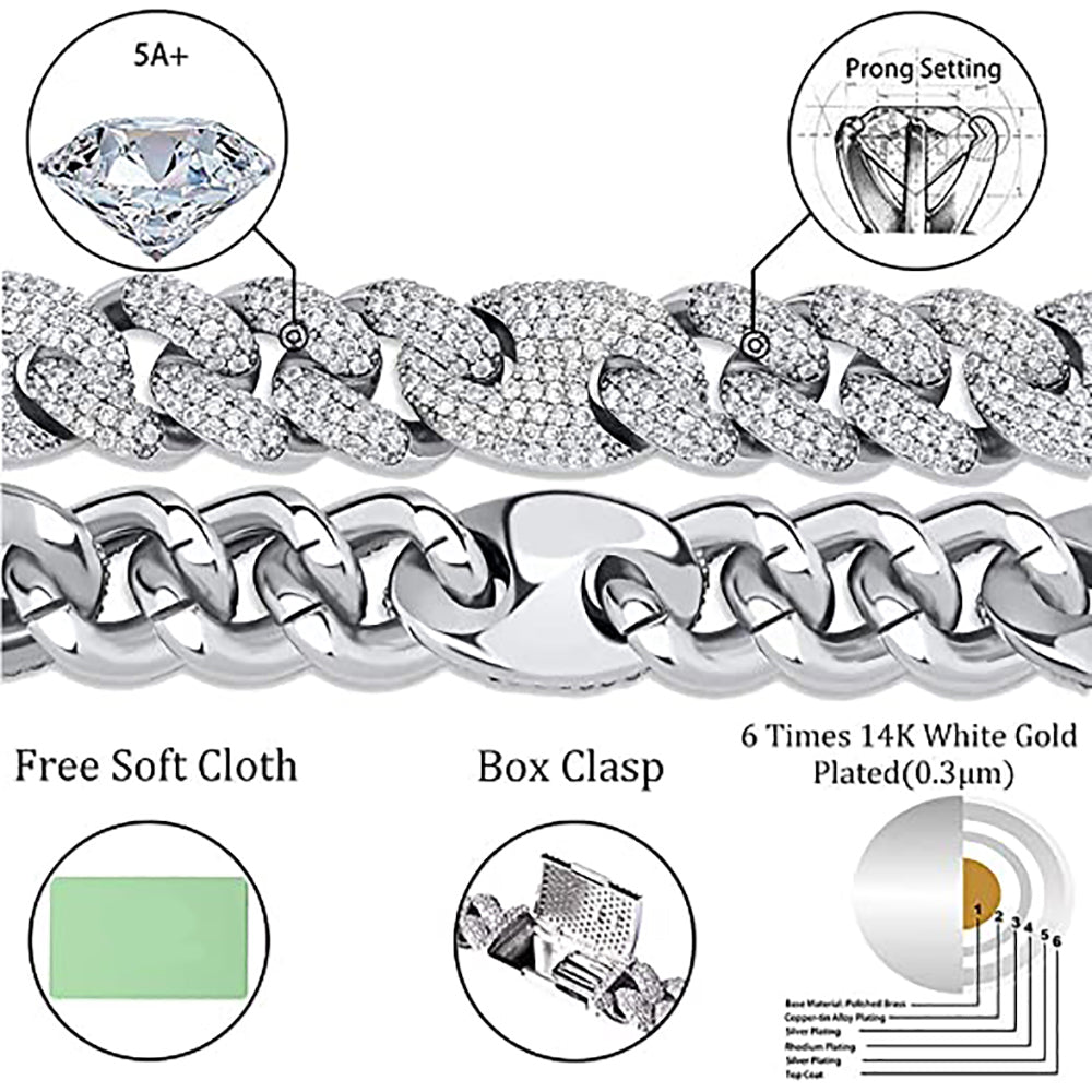Moissanite Iced Out Cuban Link Chain