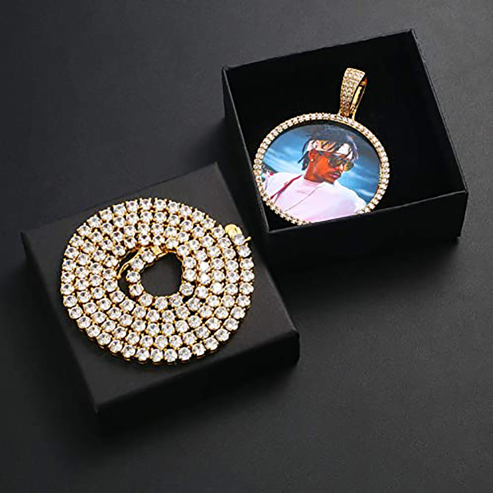 Moissanite Iced out custom picture pendant necklace