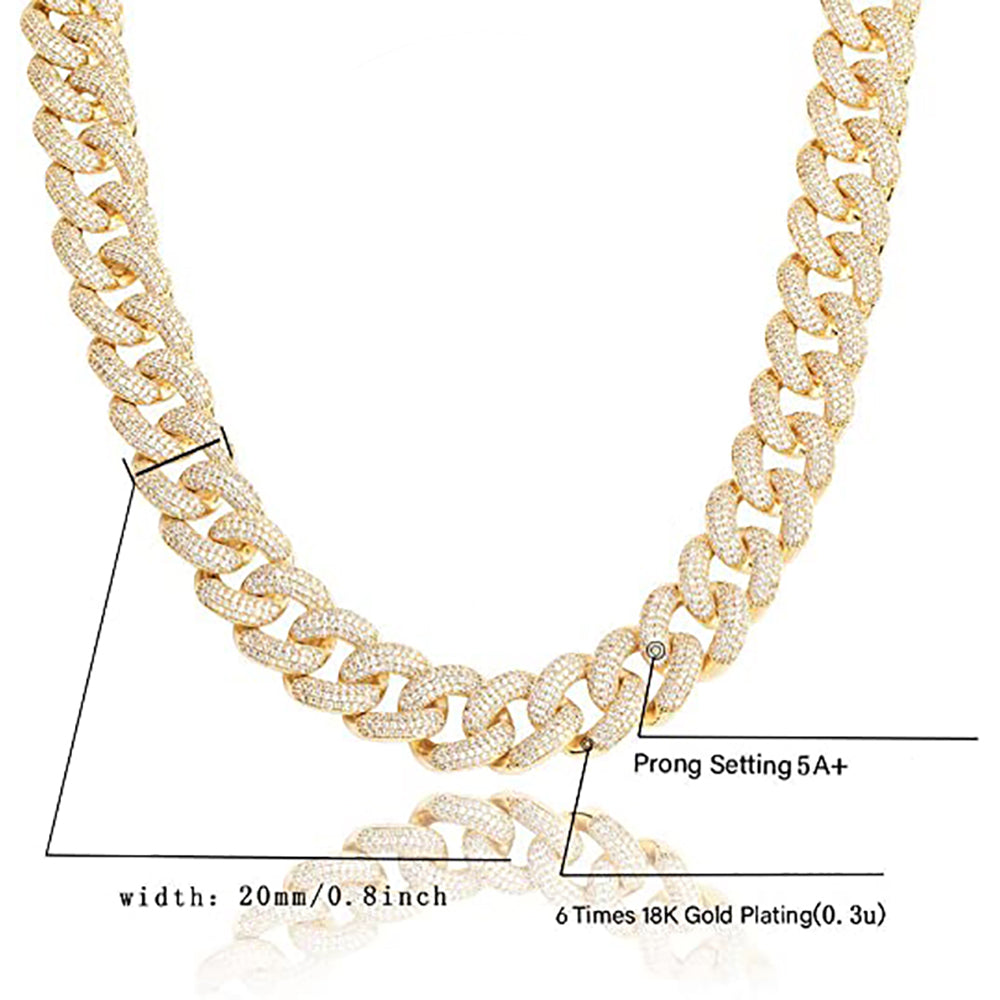 Moissanite Iced Out Miami Cuban Link Chain