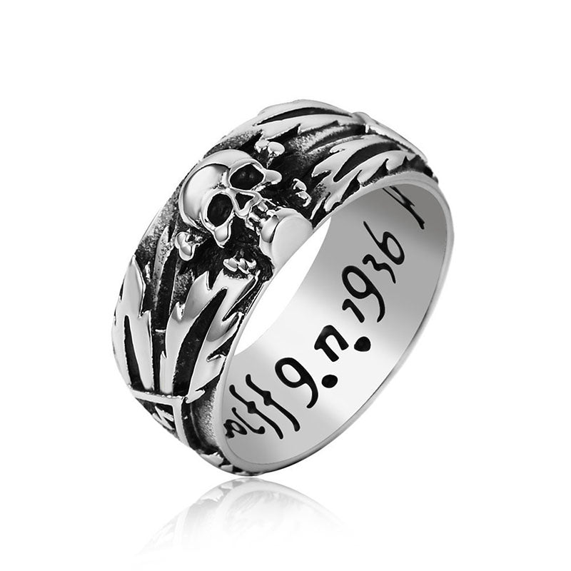 Moda masculina anéis de joias em aço inoxidável punk caveira anel masculino