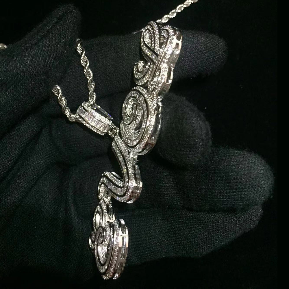 Moissanite Iced out custom name necklace