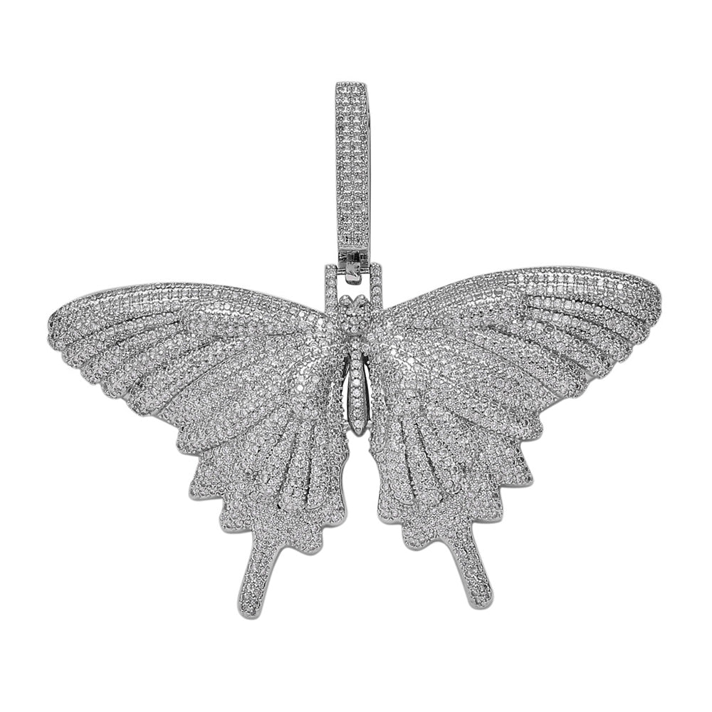 Moissanite Iced Out Butterfly 14mm Cuban Link Chain