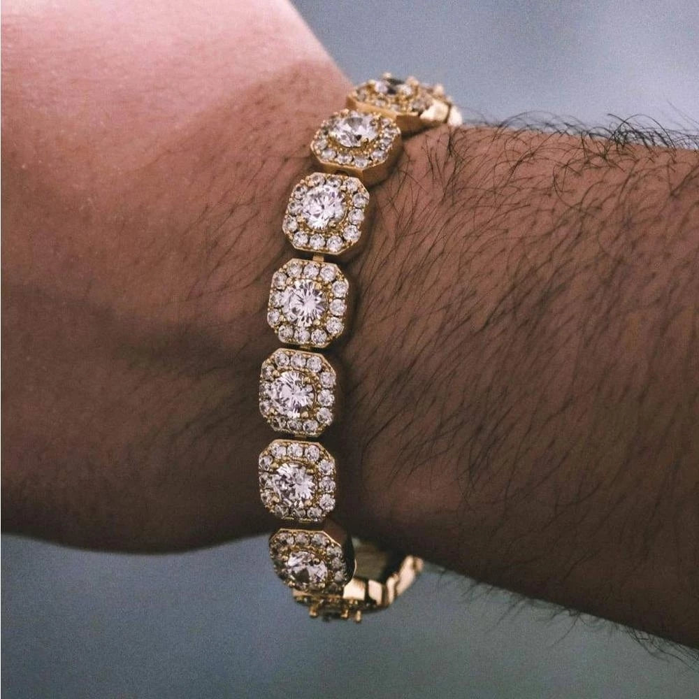 Moissanite Iced Out 12mm Cuban Link Chain Bracelet