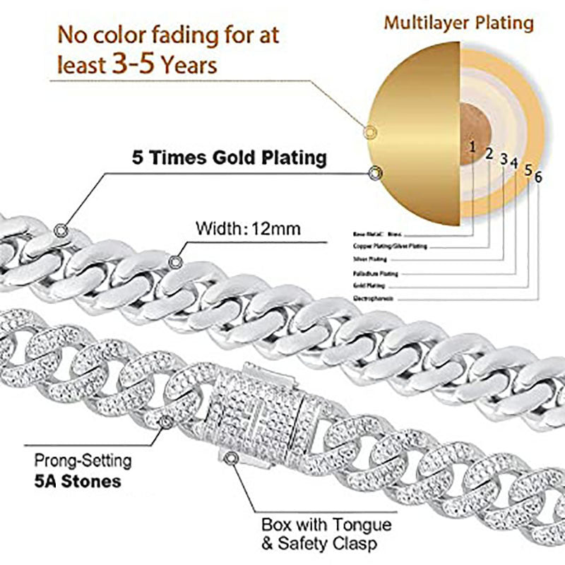 Moissanite Iced Out Cuban Link Chain for Men