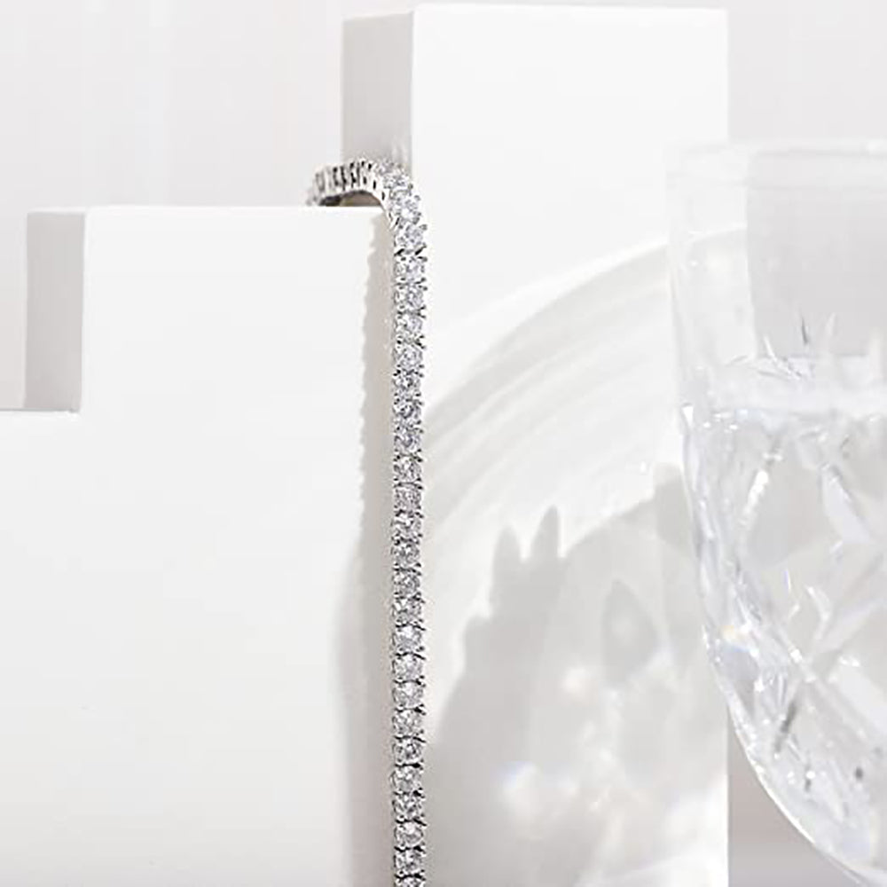 Moissanite Iced out 4mm Tennis Bracelet Size 6.5-7.5 Inch