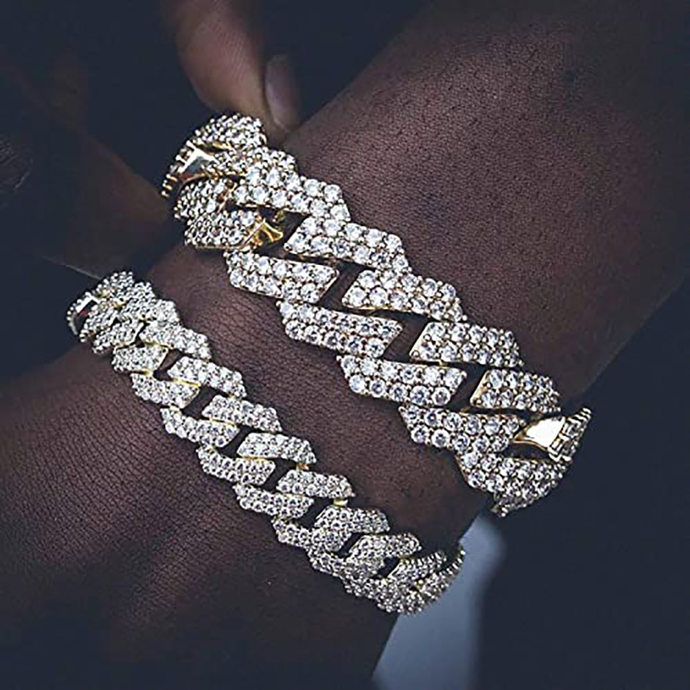 Moissanite Iced Out Cuban Link Bracelet for Men