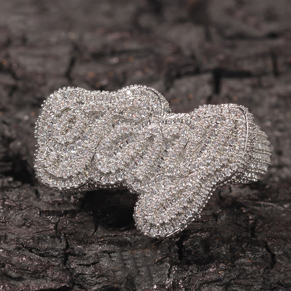 Moissanite Custom Letter Iced Out Ring