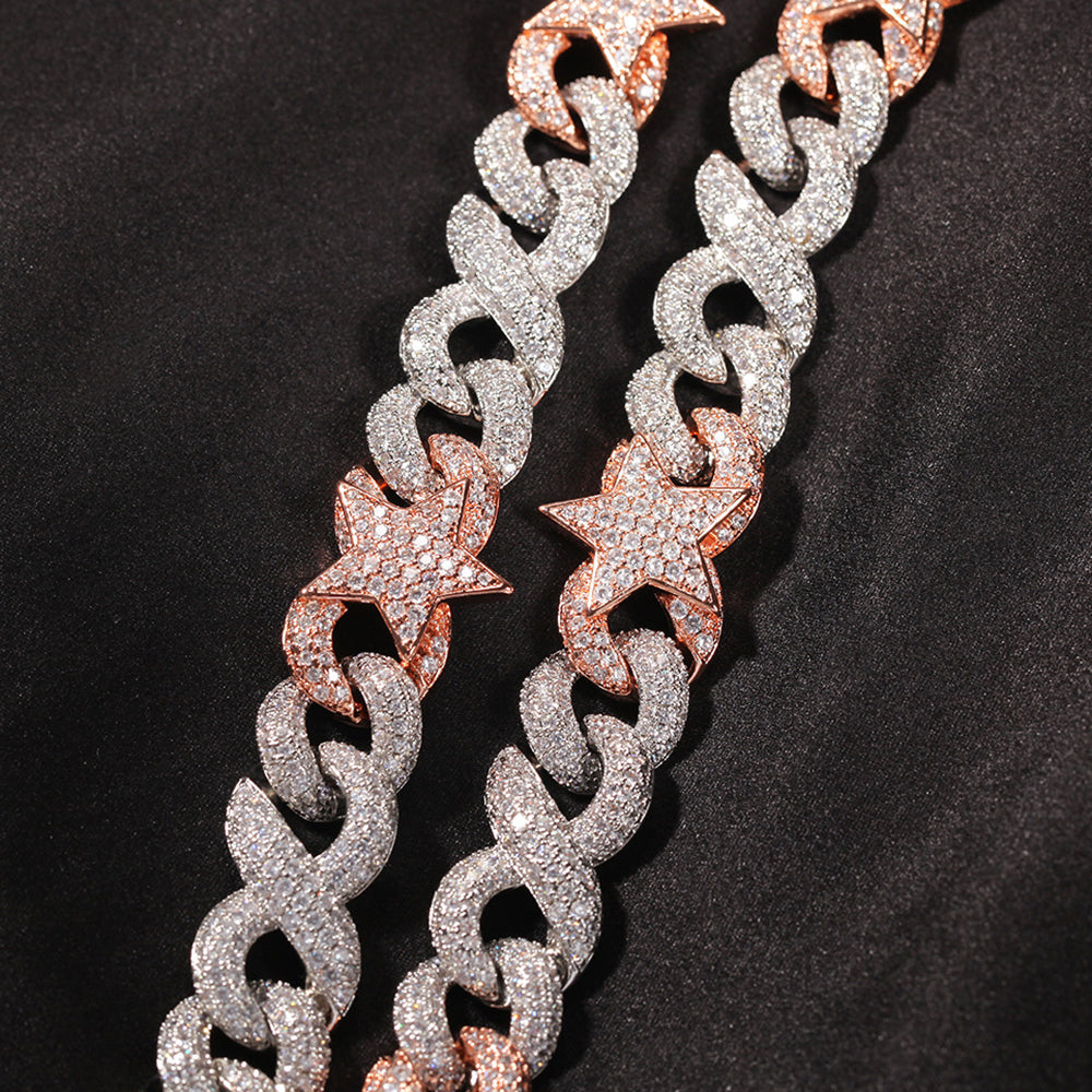 Moissanite 16mm Iced Out Cuban Link Chain