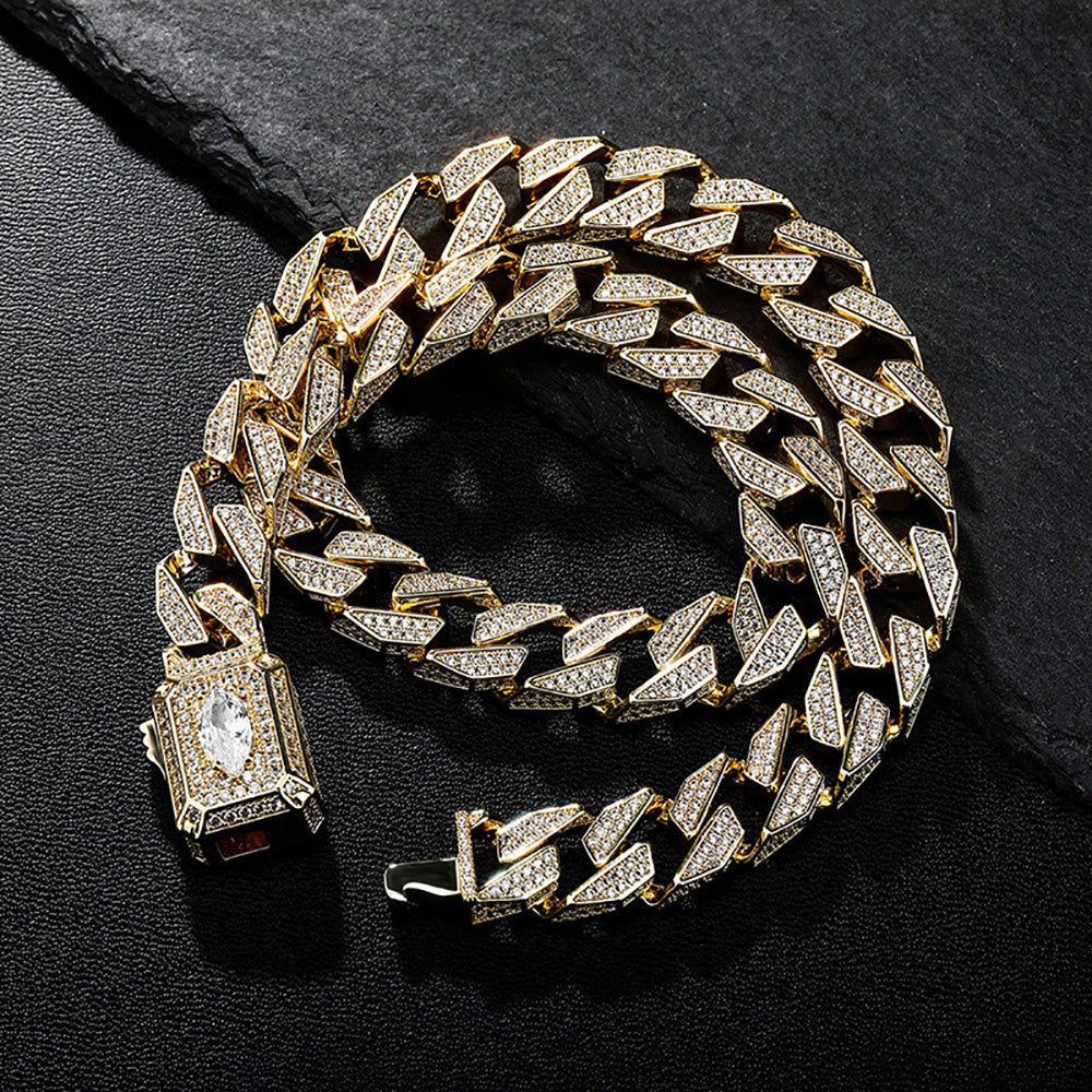 Moissanite 12mm Iced Out Cuban Link Chain