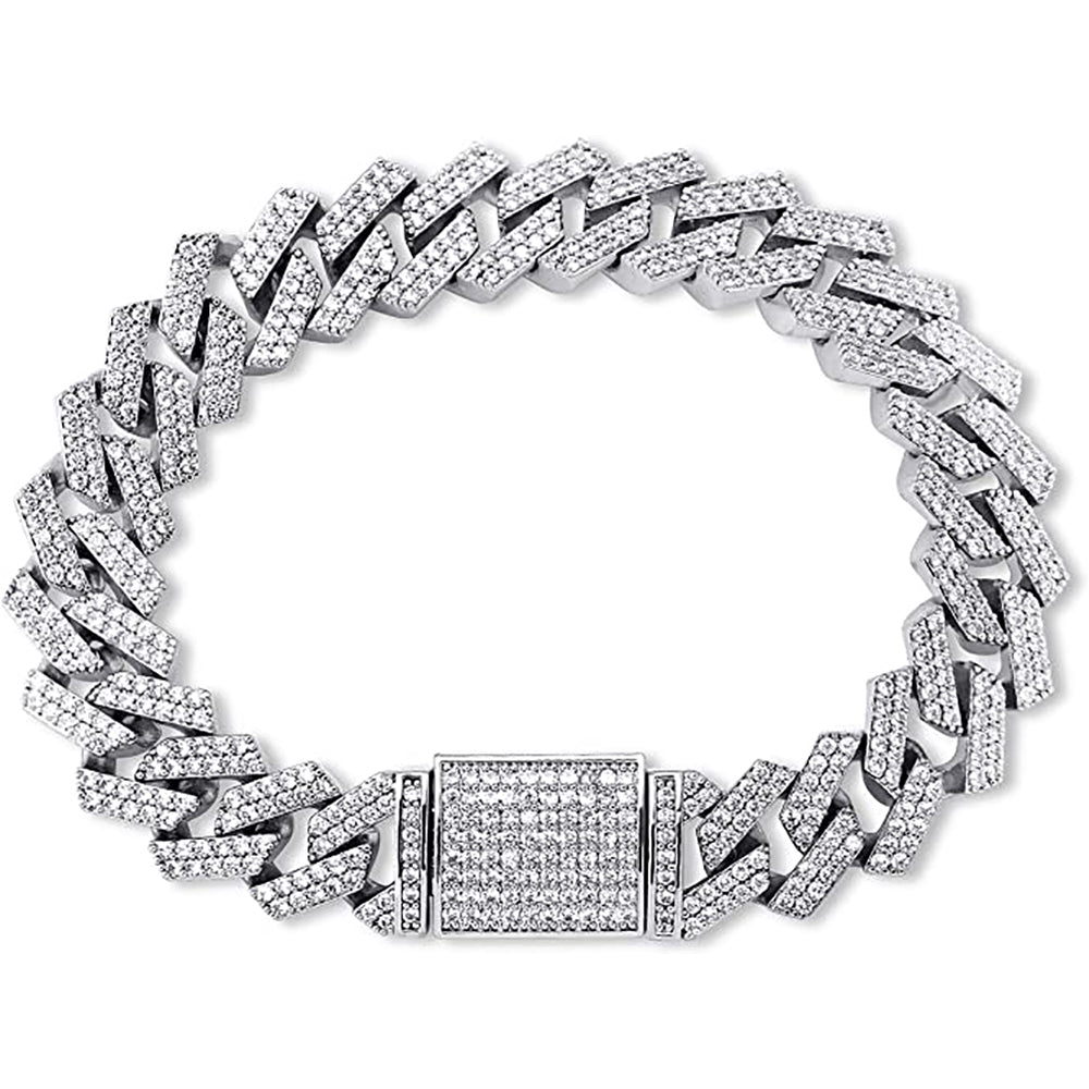 Moissanite Iced Out Cuban Link Bracelet for Men