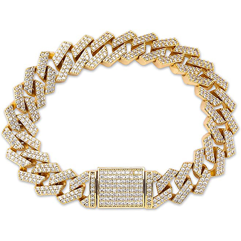 Moissanite Iced Out Cuban Link Bracelet for Men