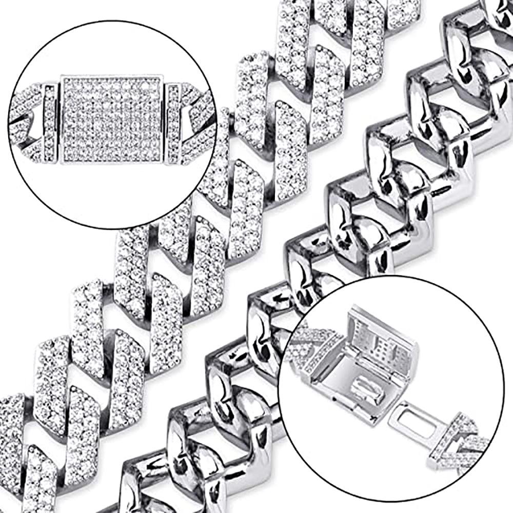 Moissanite Iced Out Cuban Link Bracelet for Men