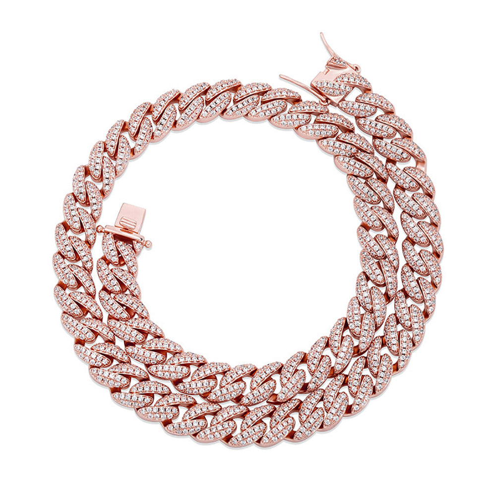 Moissanite 9mm Iced Out Cuban Link Chain