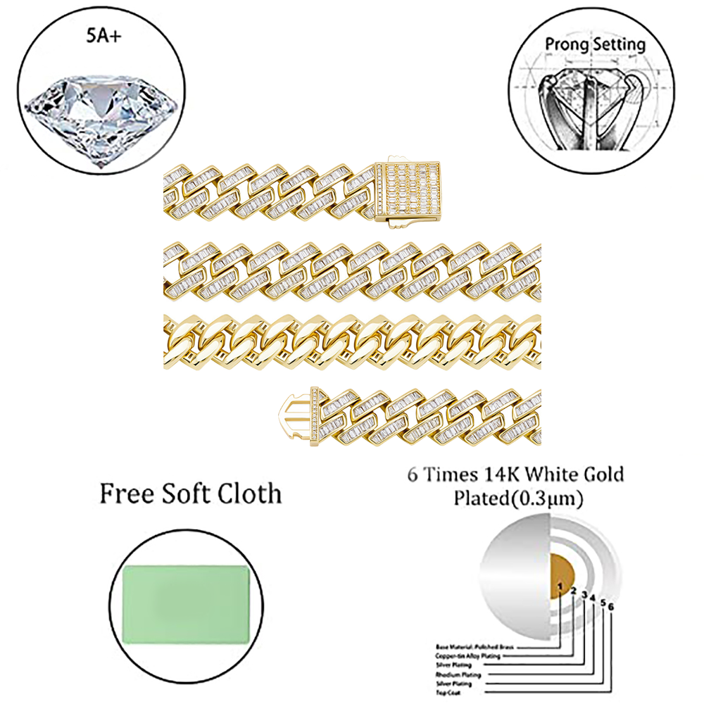 Moissanite 18mm Iced Out Cuban Link Chain For Men