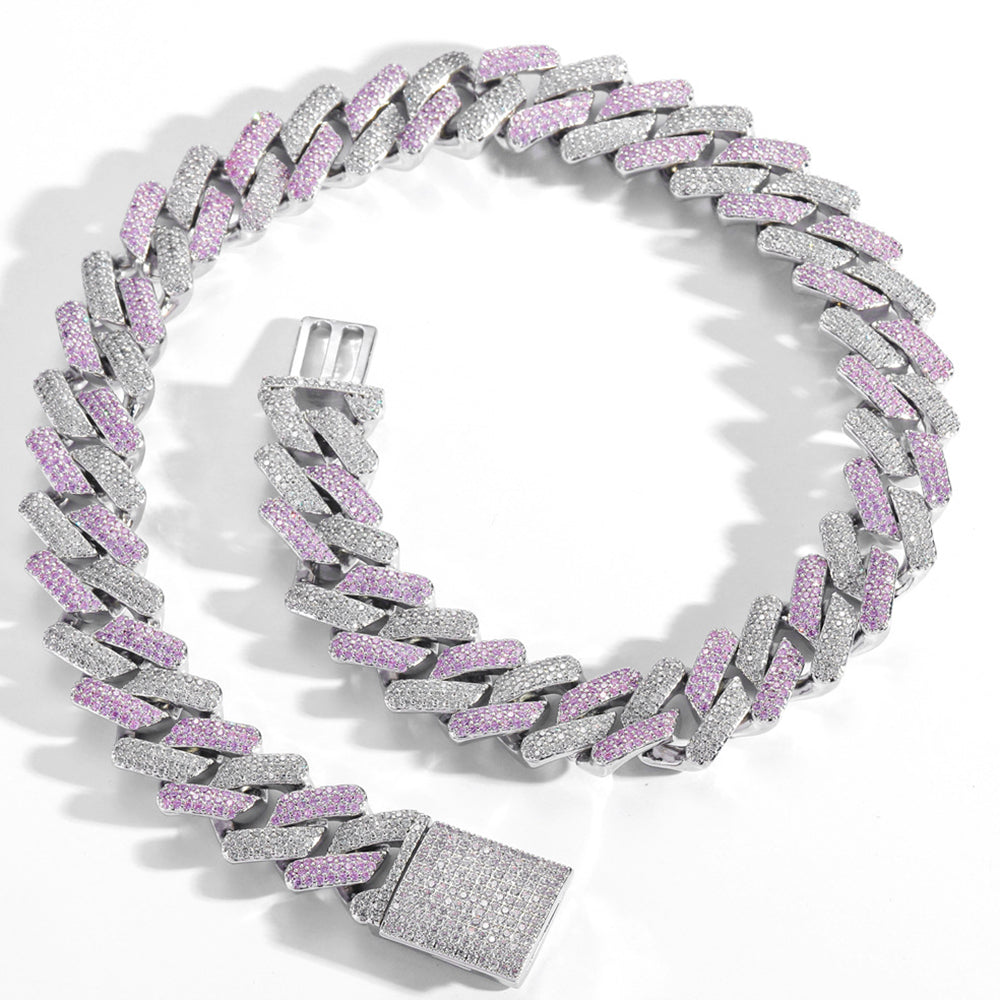 Moissanite Two Toned Blingbling Iced Out Cuban Link Chain