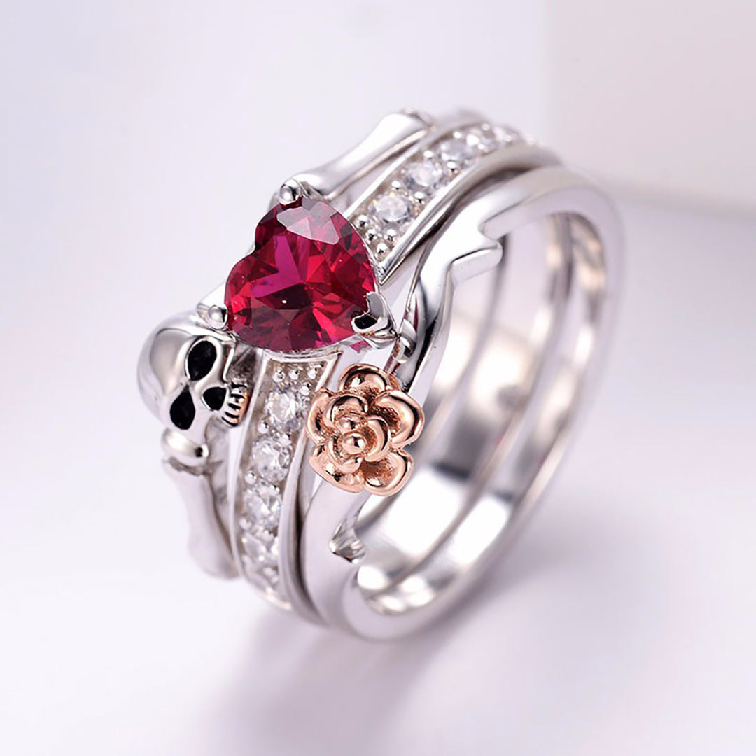Gothic Skull Rings Set For Women