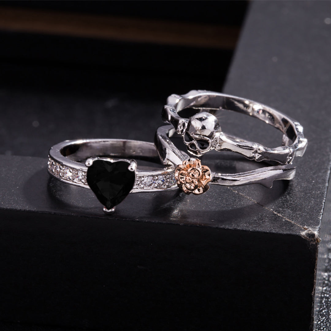 Gothic Skull Rings Set For Women