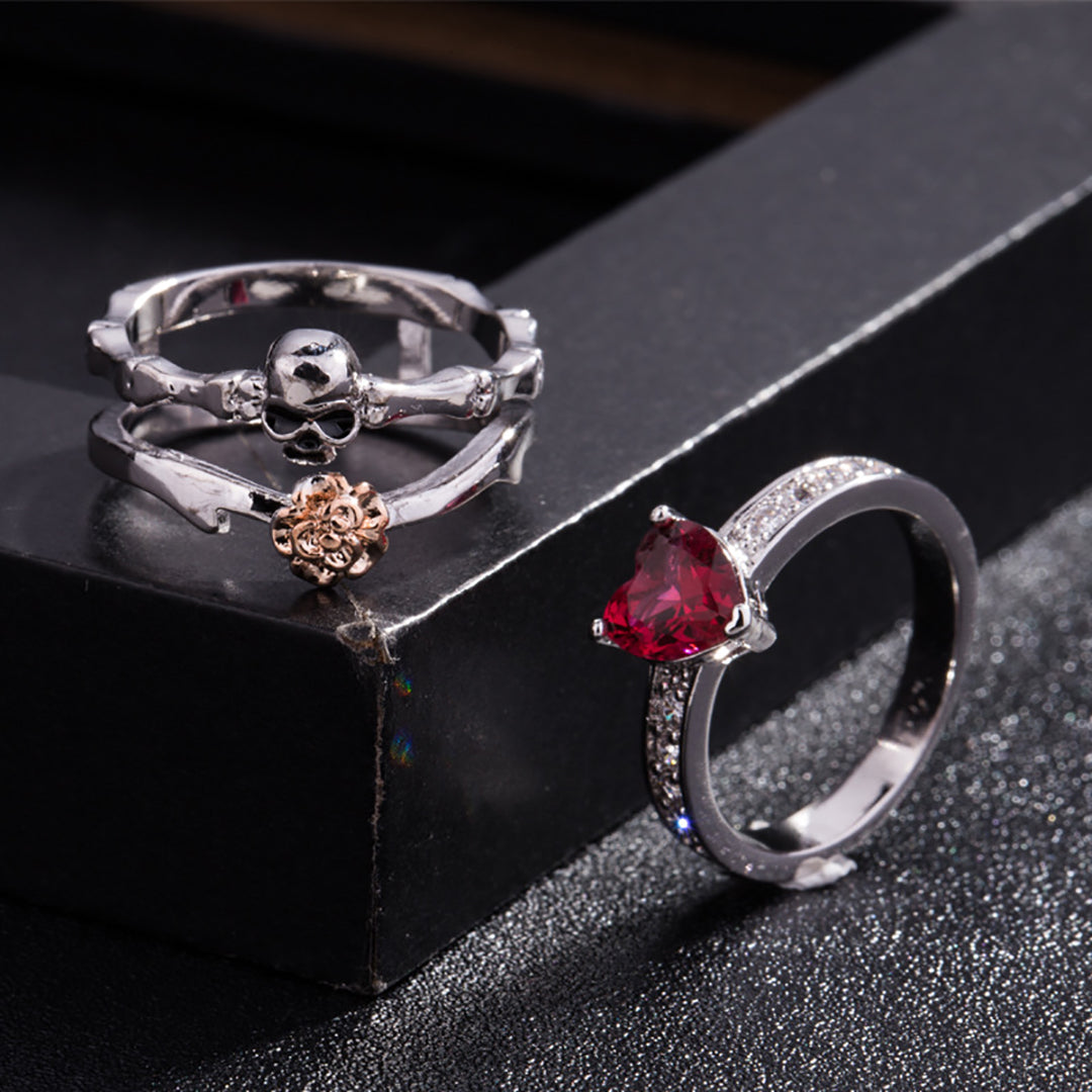 Gothic Skull Rings Set For Women