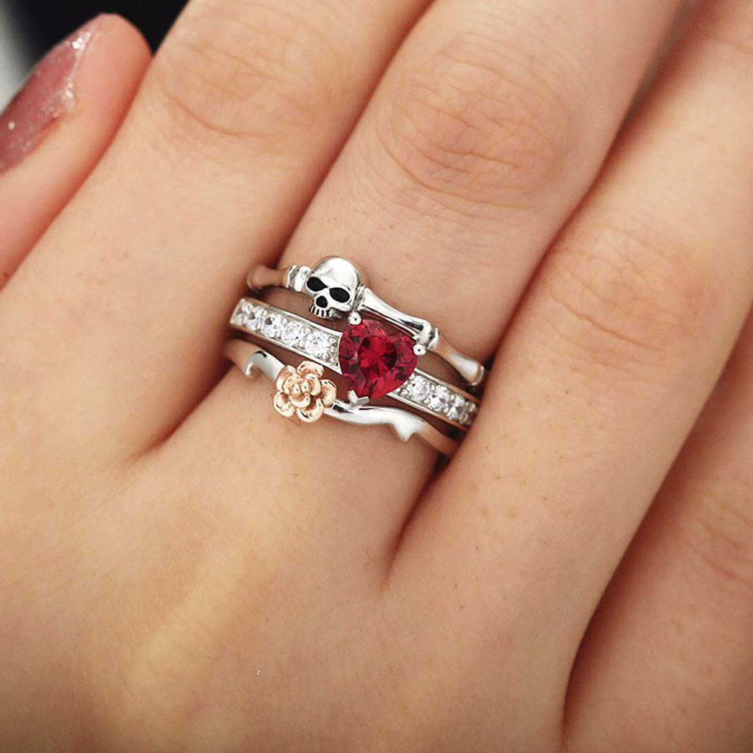 Gothic Skull Rings Set For Women