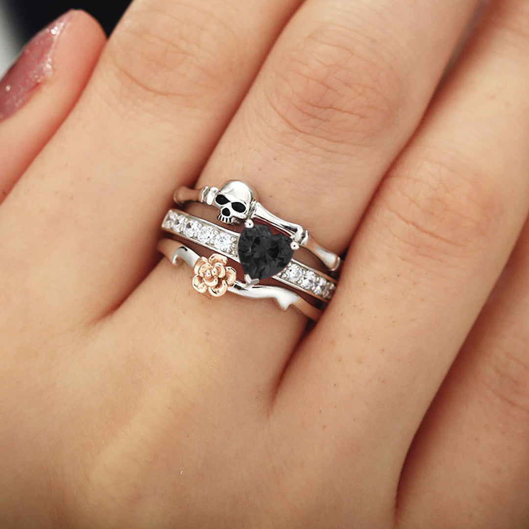 Gothic Skull Rings Set For Women