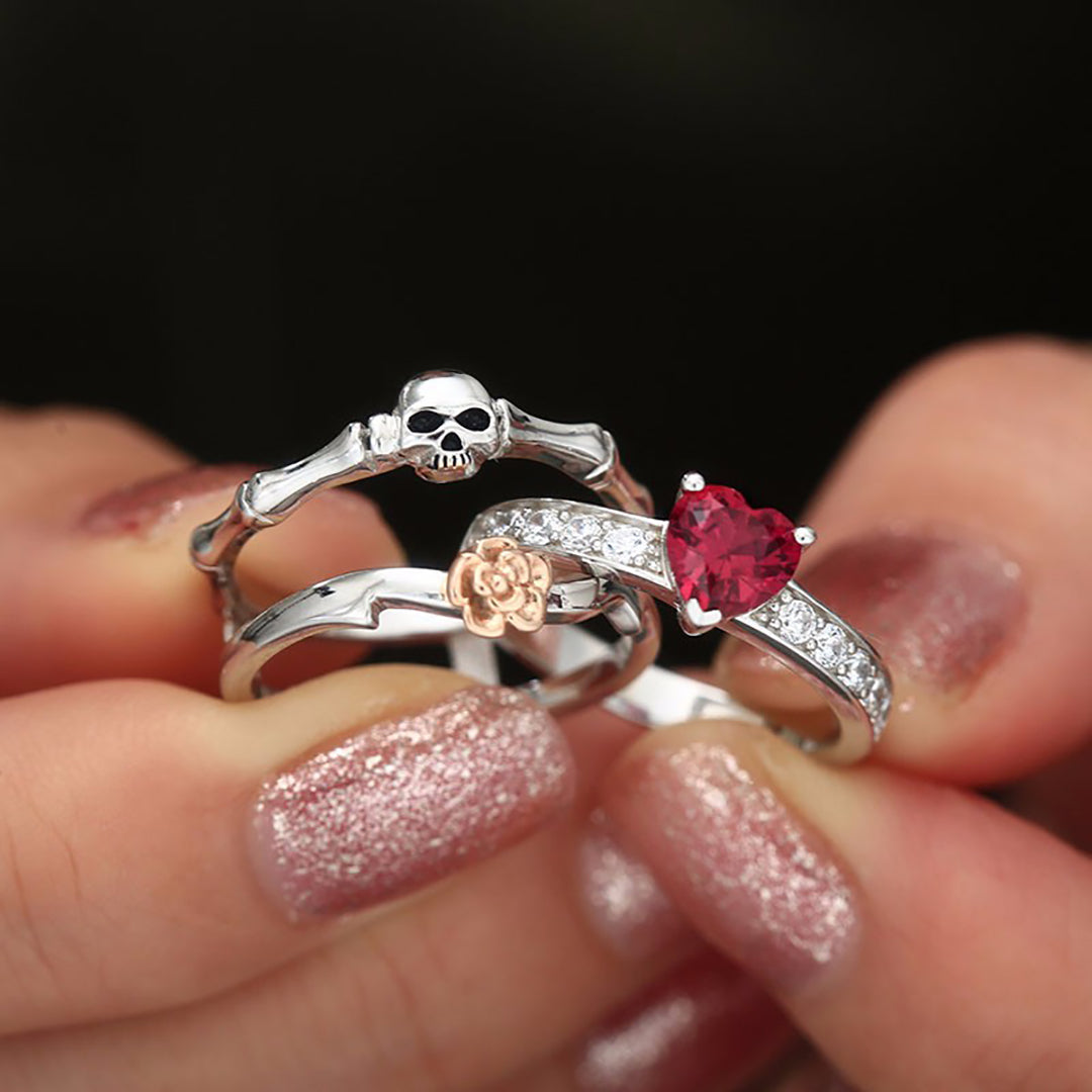 Gothic Skull Rings Set For Women