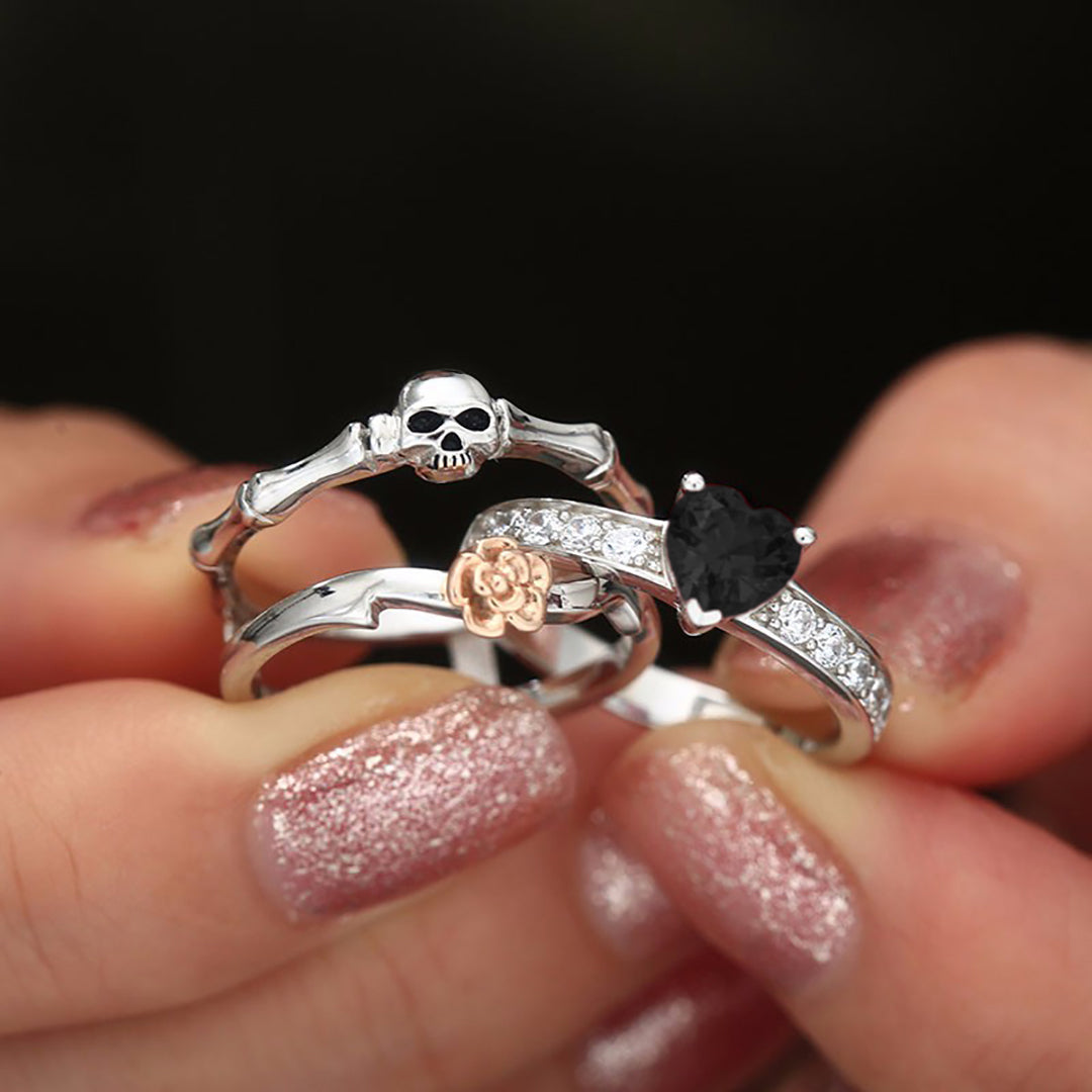 Gothic Skull Rings Set For Women