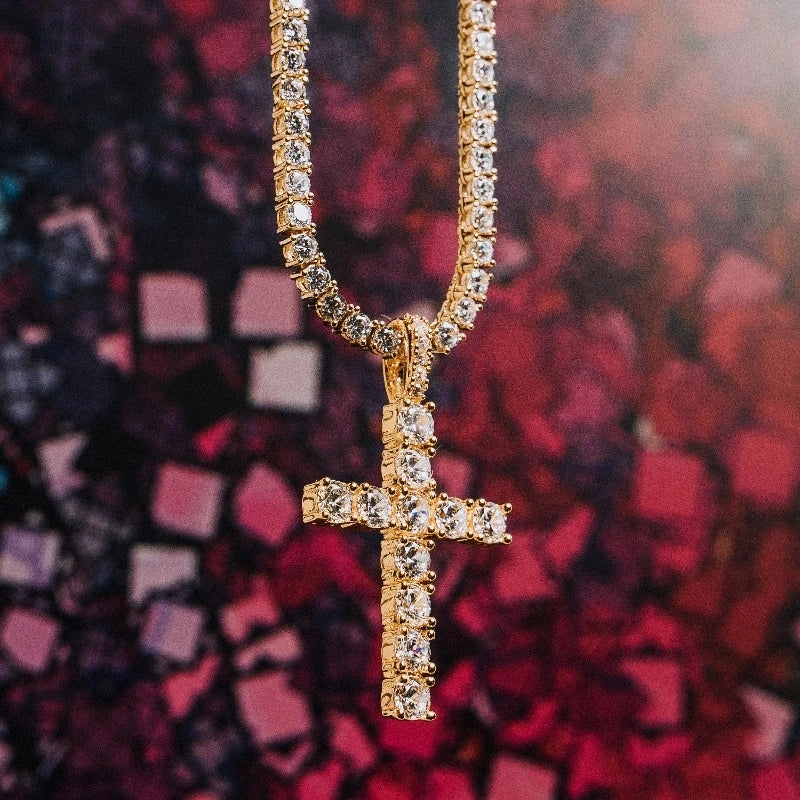 Iced Out Cross Pendant Necklace