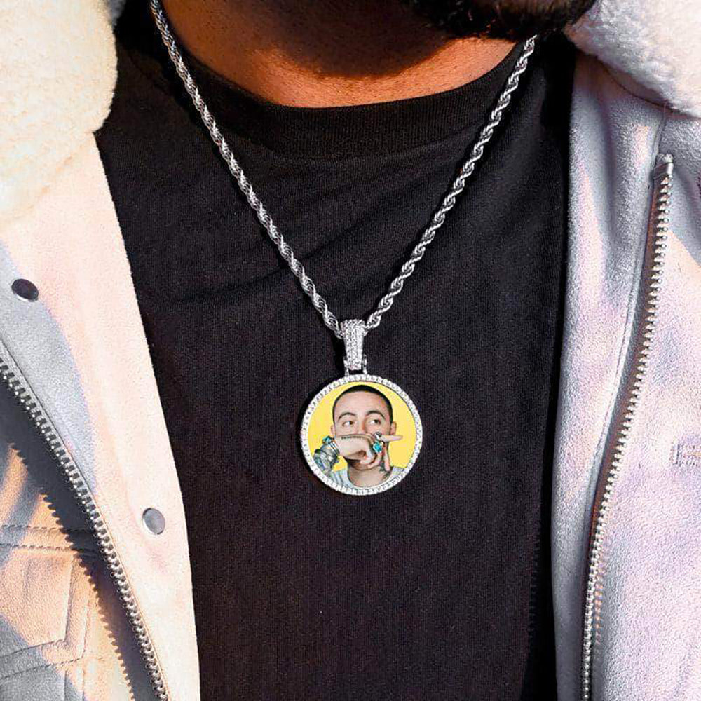 Moissanite Iced out custom picture pendant necklace