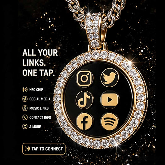 Custom Smart Pendant with NFC Technology | Digital Identity Jewelry with Moissanite