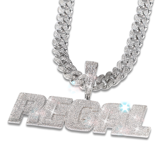 Iced out  Moissanite Custom name chain