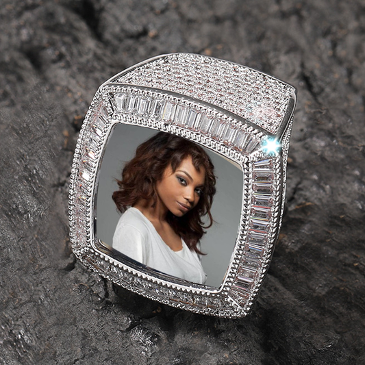 Moissanite Custom Picture Iced Out Ring