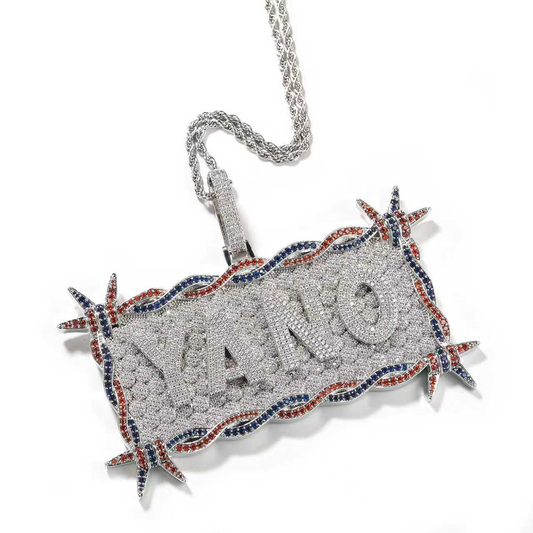 Iced out  Moissanite Custom name chain