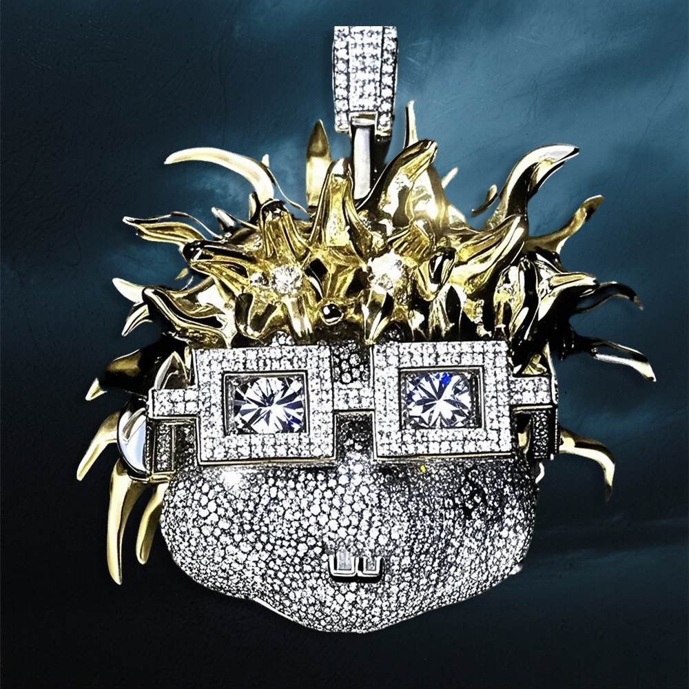 Iced out  Moissanite Custom 3 inch 3D Pendant