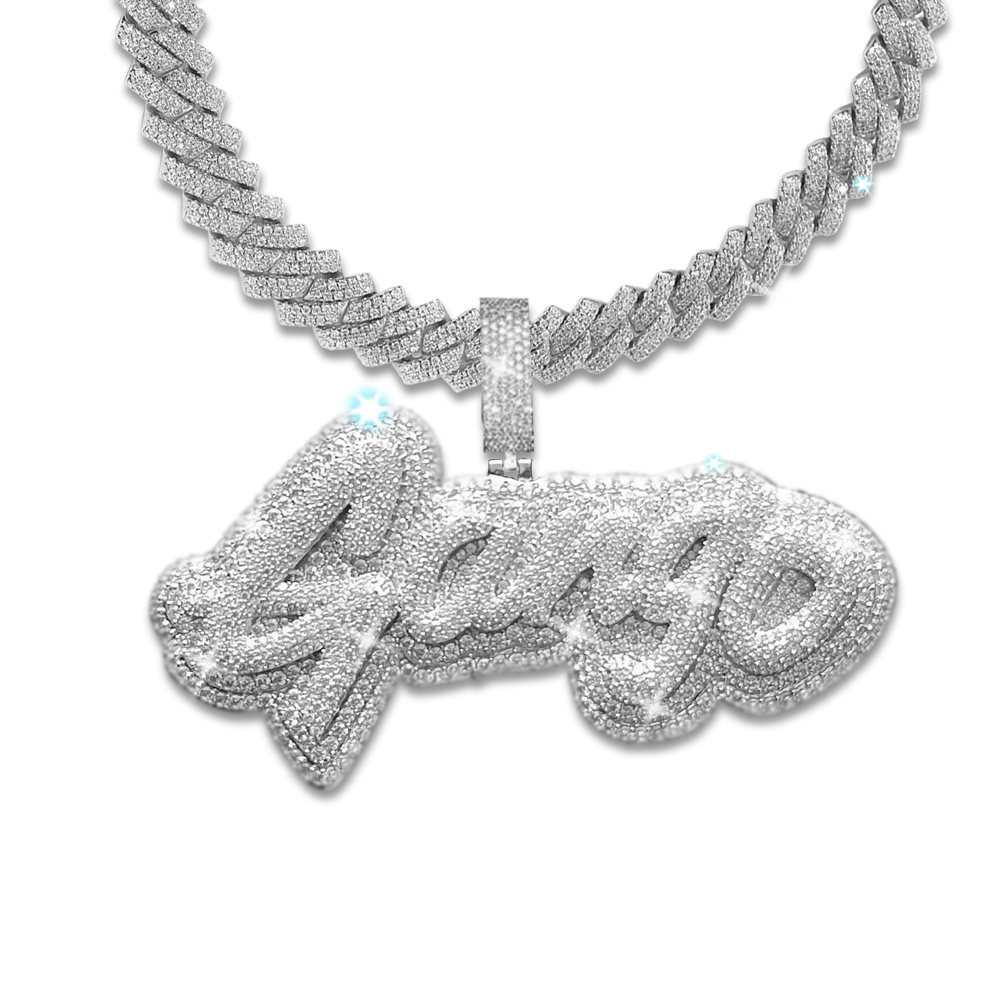 Moissanite Custom name chain – BlackSoldierDesigns