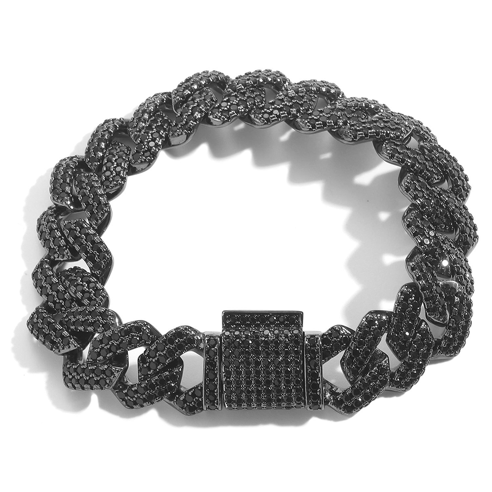 Moissanite Iced Out Black Cuban Link Chain