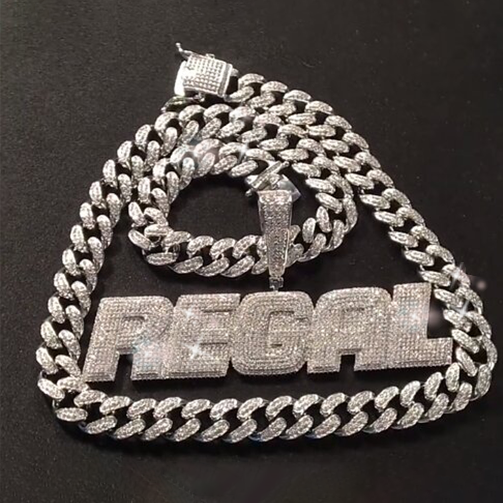 Iced out  Moissanite Custom name chain